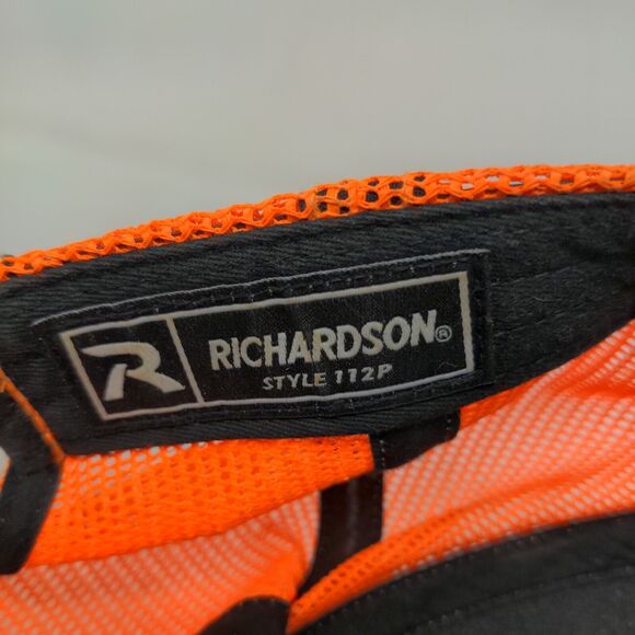 Richardson Men's Snapback Mesh Back Hat Black Orange Imavex Orange Baseball - Picture 8 of 9
